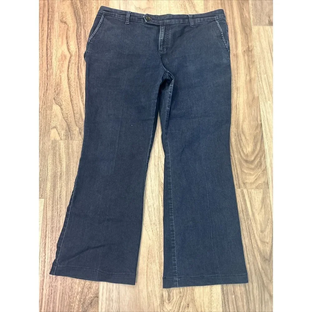 Dana Buchman Signature Womens Size 14 Dress Blue Jeans Mid Rise Dark Wash